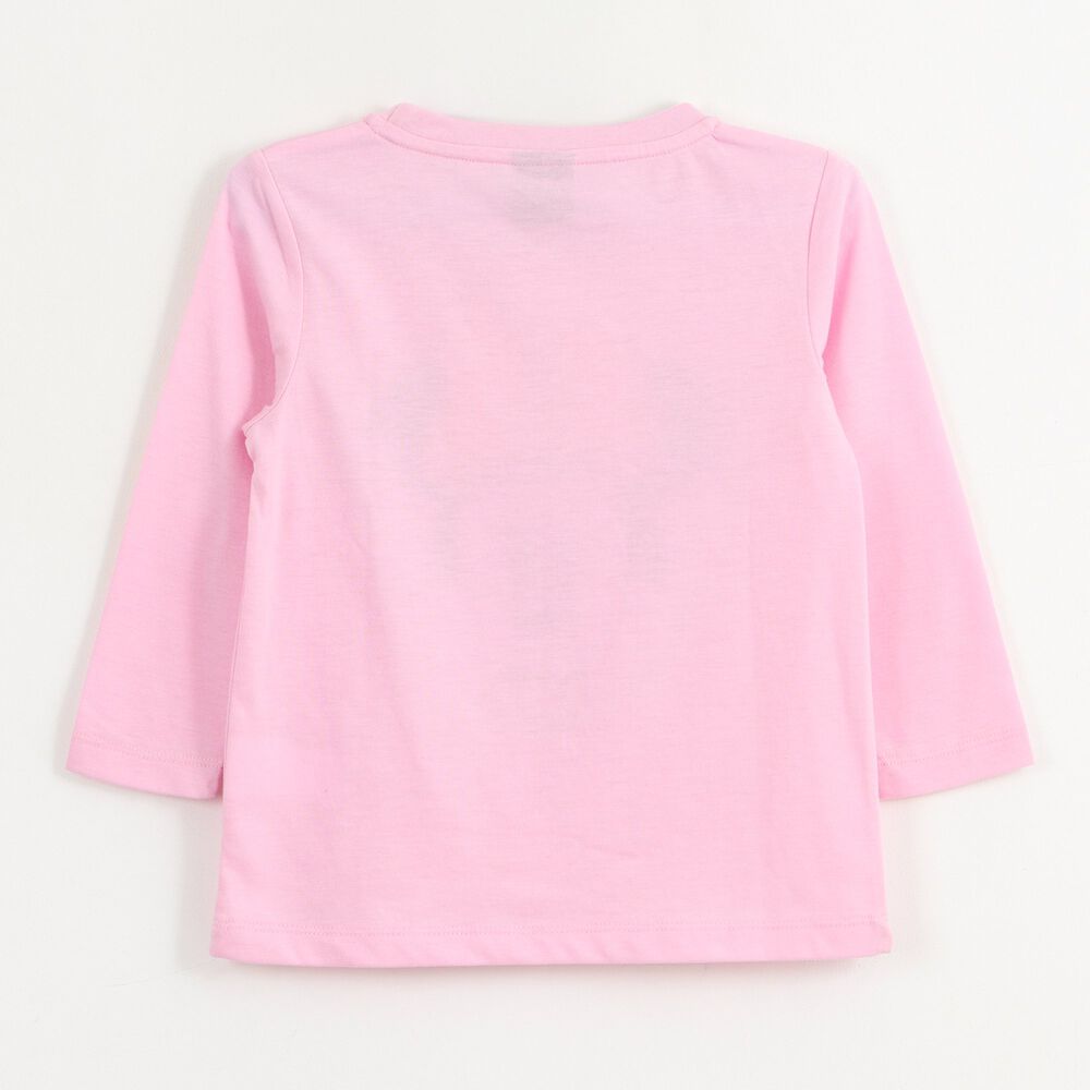 Polera Manga Larga Ni&ntilde;a Minnie Face Rosado Disney image number 1.0