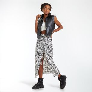 Falda Larga Abierta Estampada Tiro Medio Skinny Mujer Rolly Go