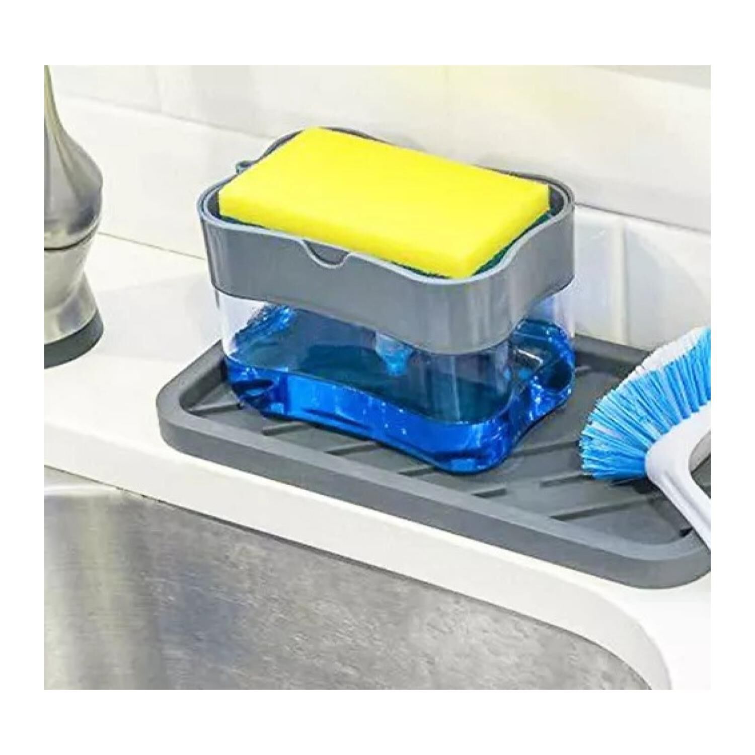Dispensador De Jabon Lavaloza Esponja Con Recipiente 385ml image number 2.0