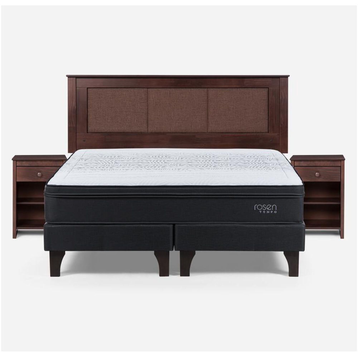 Cama Europea Rosen Tempo / King / Base Dividida + Set De Maderas Rachel image number 0.0
