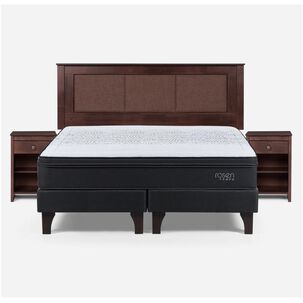 Cama Europea Rosen Tempo / King / Base Dividida + Set De Maderas Rachel