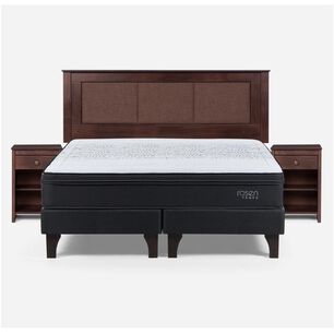 Cama Europea Rosen Tempo / King / Base Dividida + Set De Maderas Rachel
