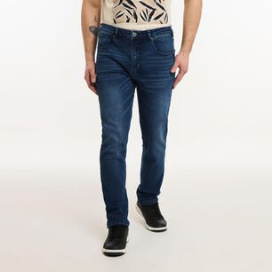 Jeans Tiro Medio Slim Hombre Az Black