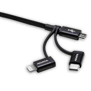Cable Usb Adata (3en1) Usb-c + Micro Usb + Lightning Mfi 1m