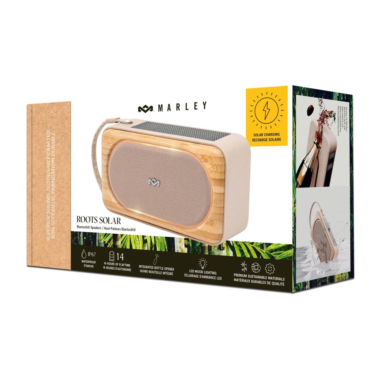 Parlante Bluetooth Roots Solar Crema Marley image number 7.0
