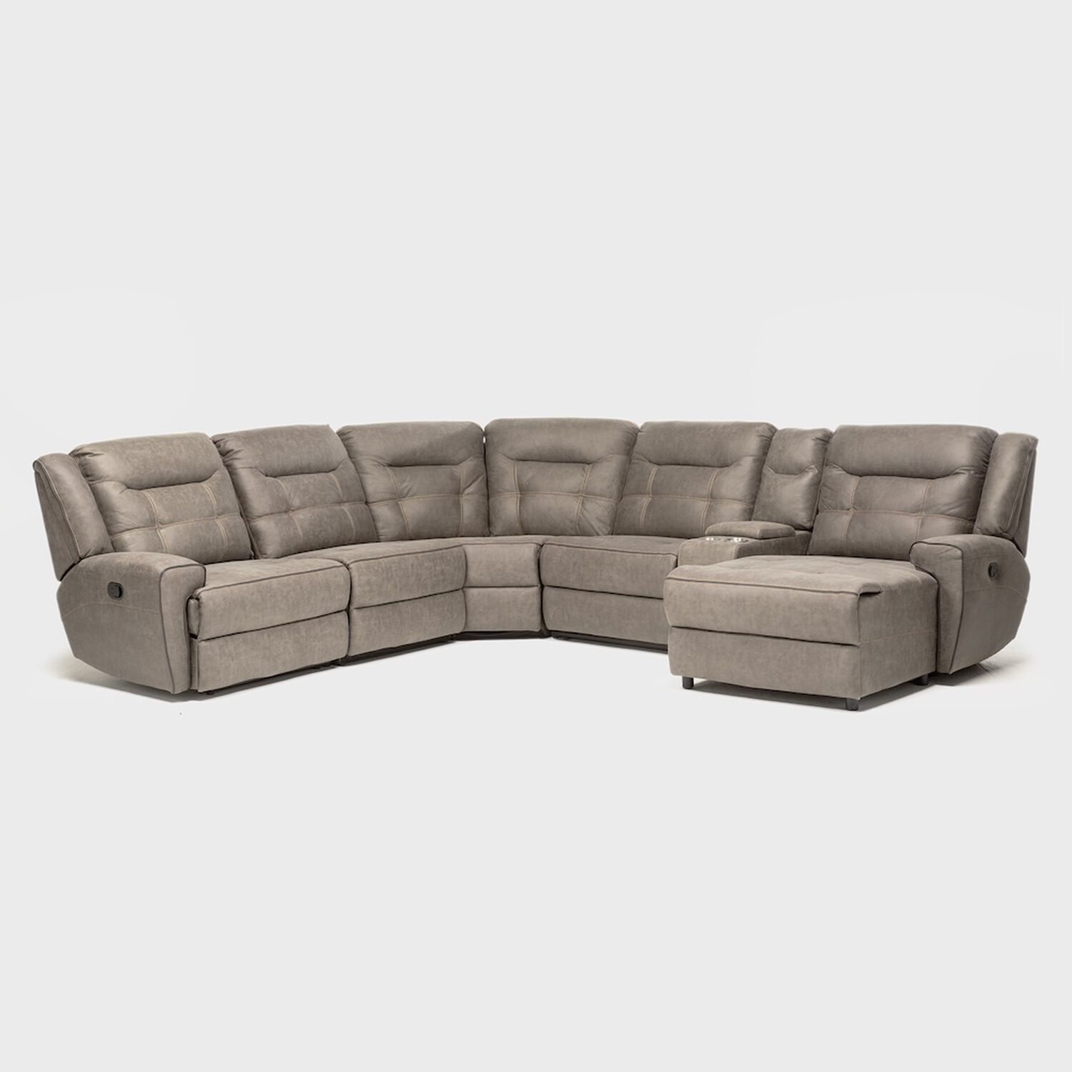 Sof&aacute; Seccional Reclinable Moderno Caf&eacute; Grand image number 6.0