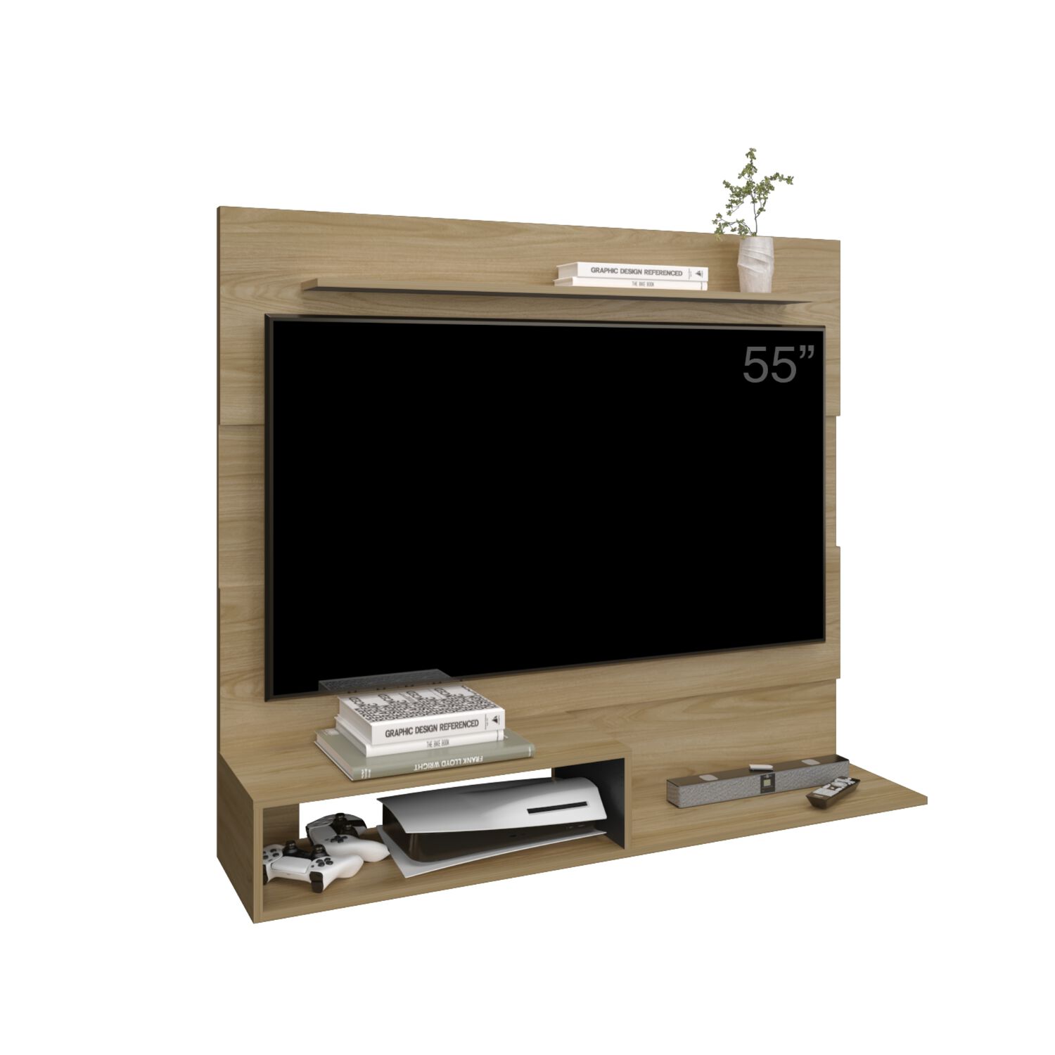 Panel Tv 55" 120x150x31,5 Cm Fm-001o Caf&eacute; Claro Y Negro image number 0.0