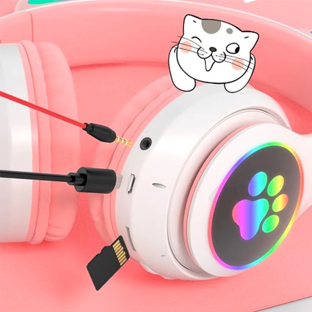 Audífonos Gamer Blancos Con Luz Led image number 2.0