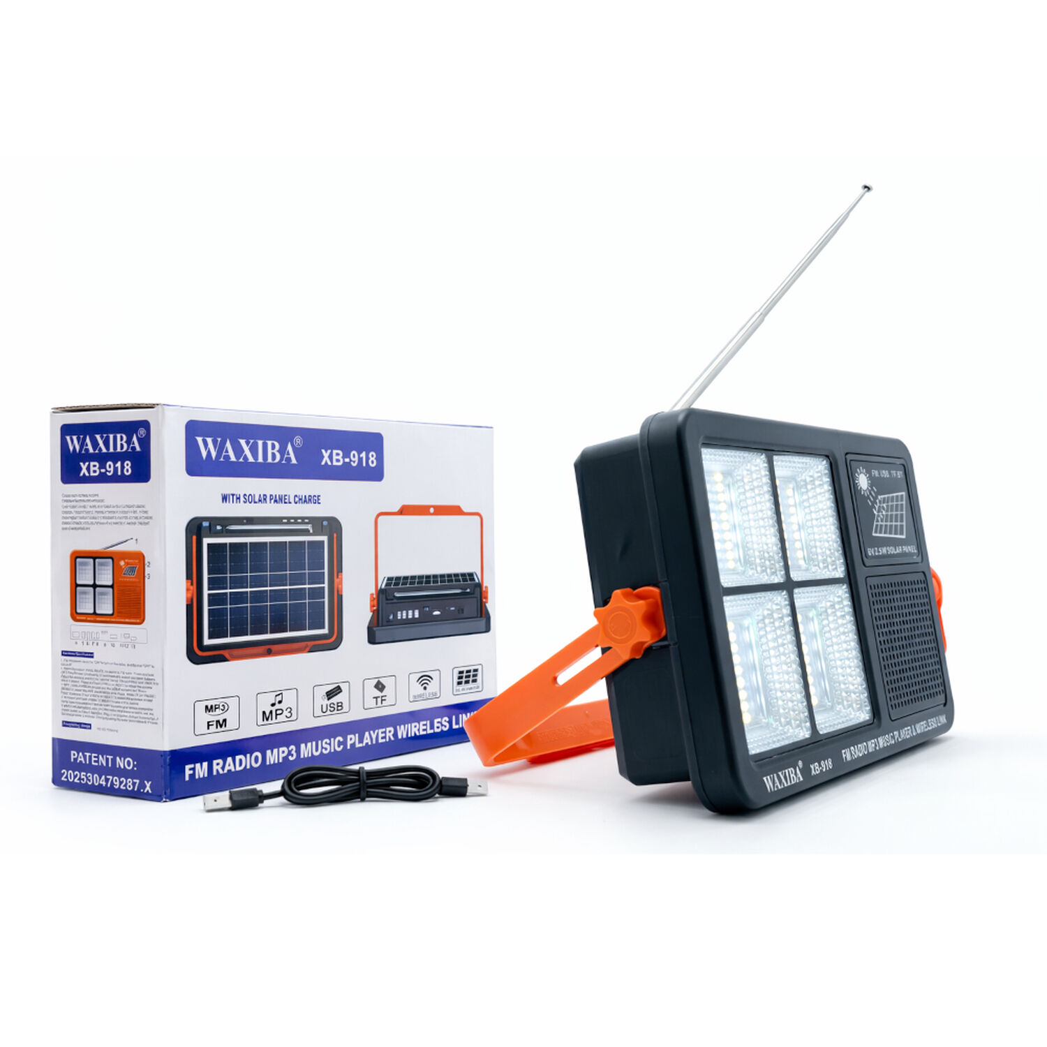 Radio Port&aacute;til Fm Con Linterna Led Recargable Modelo Xb-918 Multifuncional image number 4.0