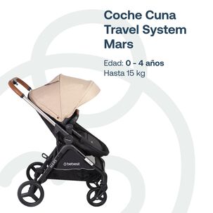 Coche Cuna Travel System Mars Lx Beige