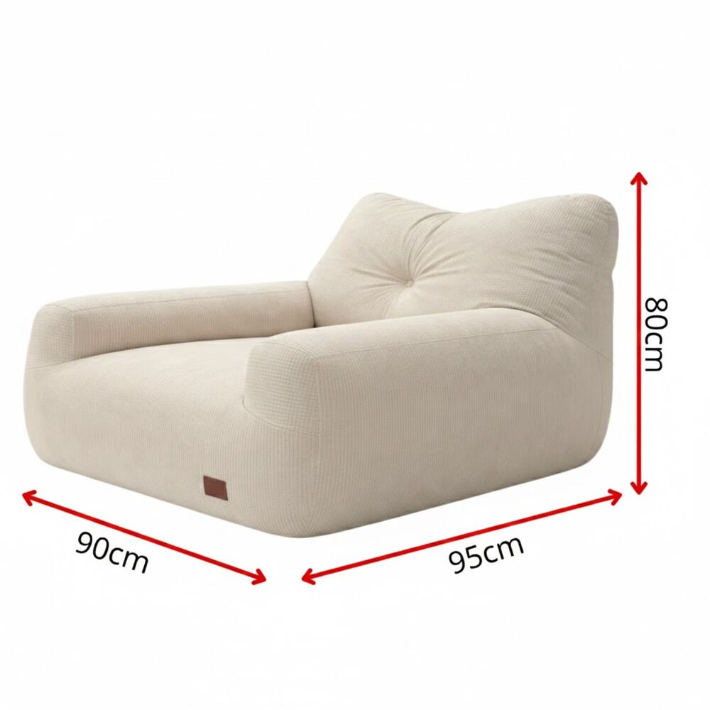 Puff Silla Sillon Individual Bajo 90x95 Espuma Acolchable image number 2.0