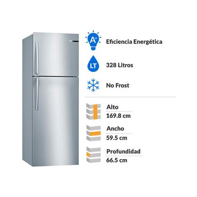 Refrigerador Top Freezer Bosch KDN30NL202 / 328 Litros / A+