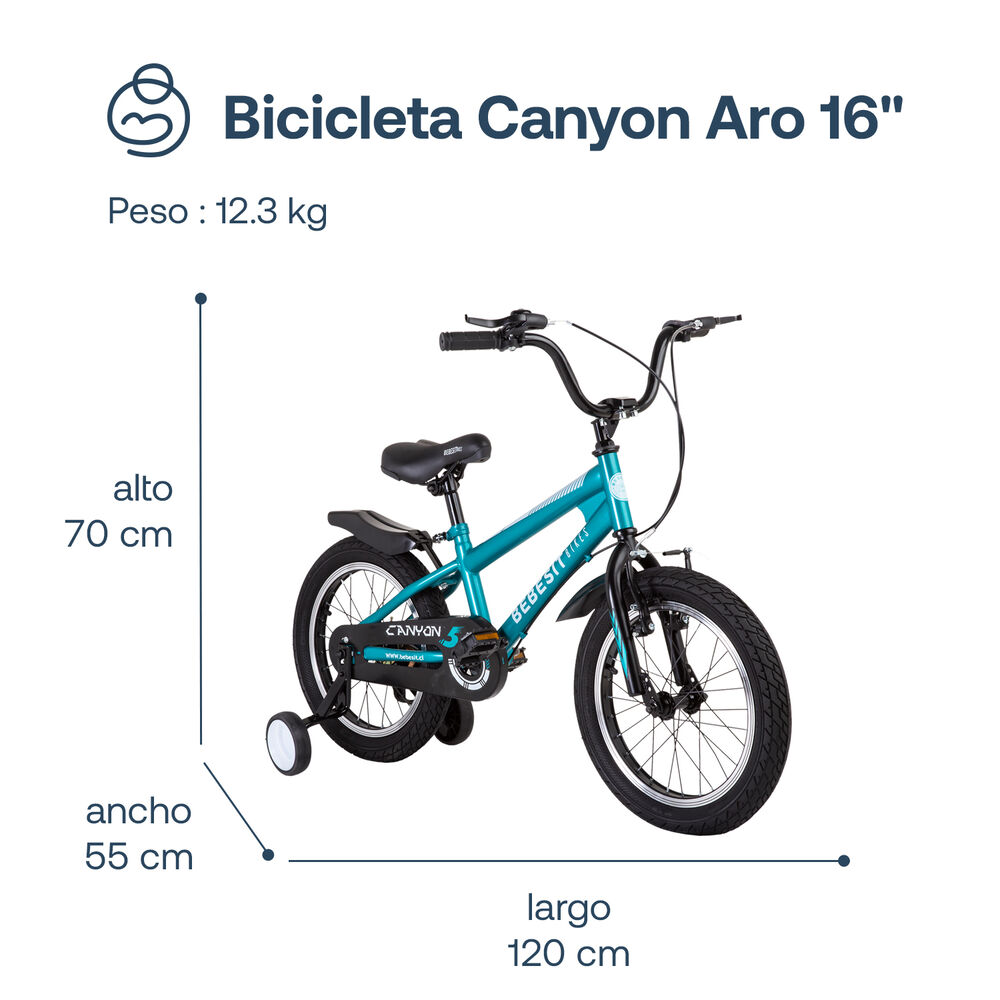 Bicicleta Canyon 16" Verde Cubre Cadena Niños 4-10 Años image number 6.0