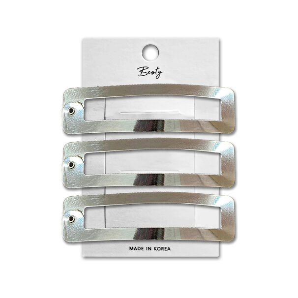 Set Clip Rectangular Besty Plateado 3u Plateado
