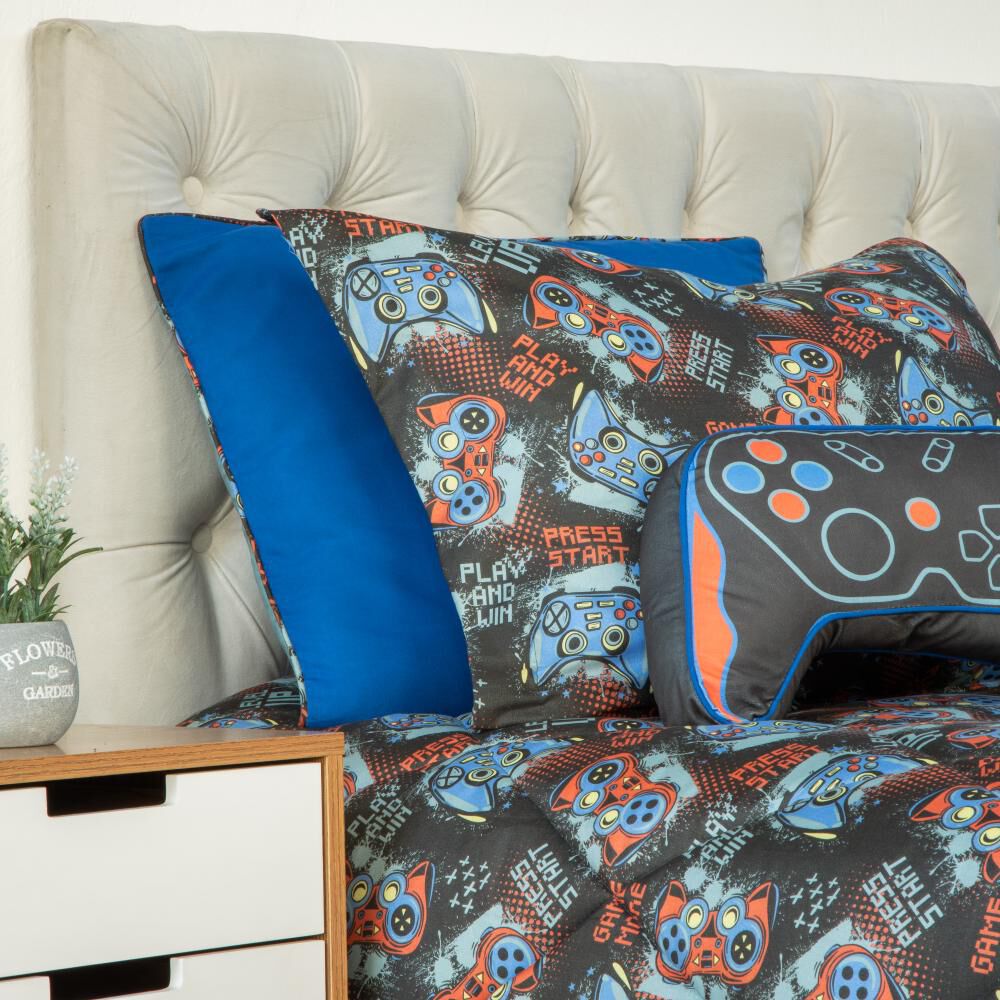 Set Plum&oacute;n + Almohada + Coj&iacute;n Casaideal Kids Gamer Lvl S / 1.5 Plazas image number 1.0