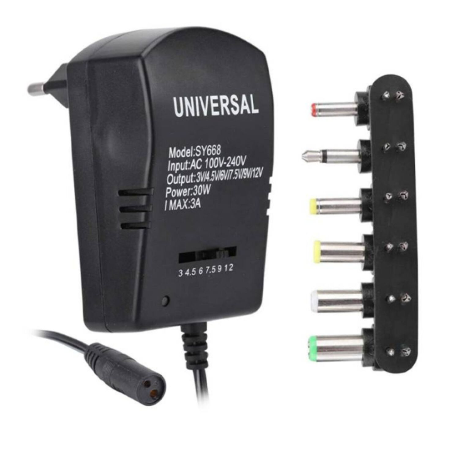 Transformador Universal 3-12v 30w + 6 Conectores image number 0.0