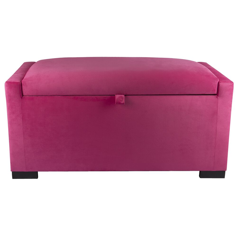 Banqueta Con Baúl Leyzy Fucsia Felpa 40x55x105 Cm Máxima Design image number 0.0