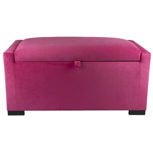 Banqueta Con Ba&uacute;l Leyzy Fucsia Felpa 40x55x105 Cm M&aacute;xima Design