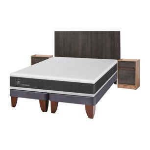 Cama Europea Cic New Ortopedic / 2 Plazas / Base Dividida + Set De Maderas