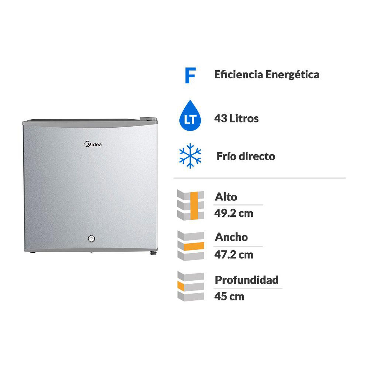 Frigobar Midea MDRD86FGE50 / Fr&iacute;o Directo / 43 Litros / F image number 1.0