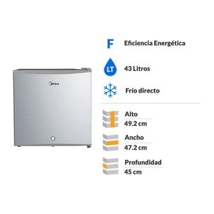 Frigobar Midea MDRD86FGE50 / Frío Directo / 43 Litros / F Frigobar Midea MDRD86FGE50 / Frío Directo / 43 Litros / F