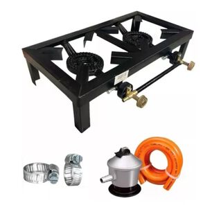 Cocina Fog&oacute;n 2 Platos + Kit De Instalaci&oacute;n Cocinilla Camping