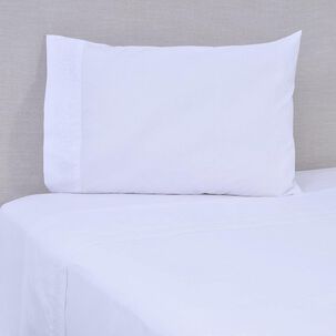 Sabana Bordada 180 Hilos Mashini 1.5 Plazas Puntos Blanco