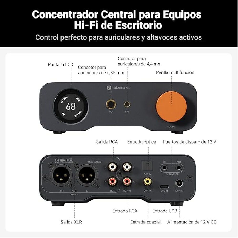 Amplificador De Audio Dac/preamplificador &ndash; Fosi Audio Zh3 image number 4.0
