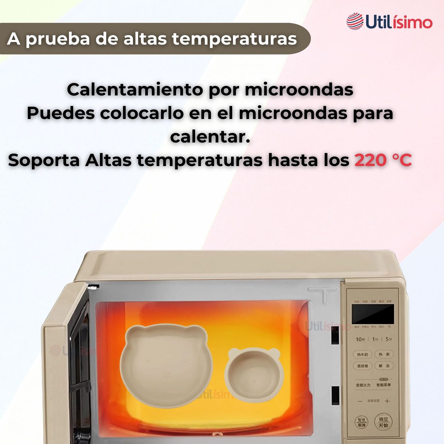 Set De Alimentaci&oacute;n Beb&eacute; Silicona 5 Piezas De Osito Libre Bpa Color Beige image number 7.0