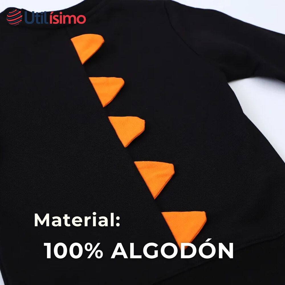 Poler&oacute;n Ni&ntilde;o Manga Larga 100% Algod&oacute;n Negro Dinosaurios image number 4.0