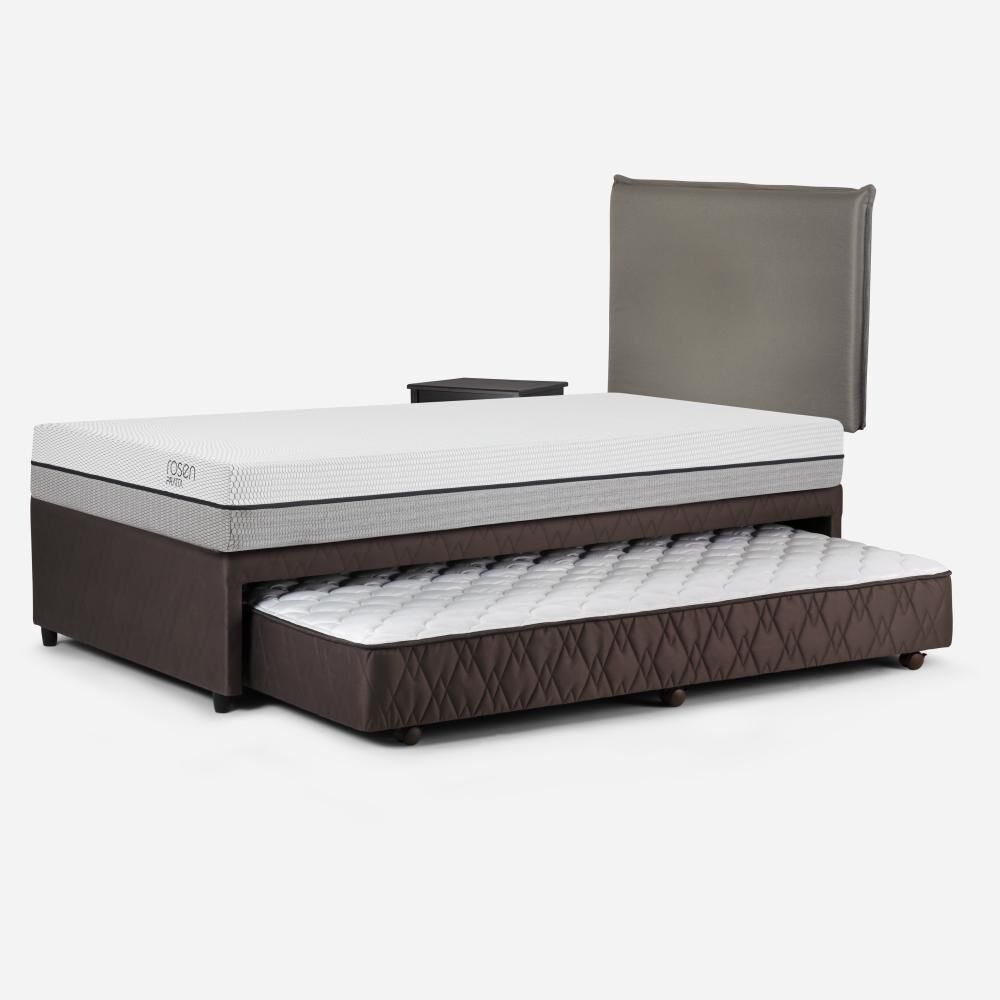 Cama Nido Rosen Pratta / 1.5 Plazas / Base Normal + Set De Maderas Maurice Gris image number 3.0