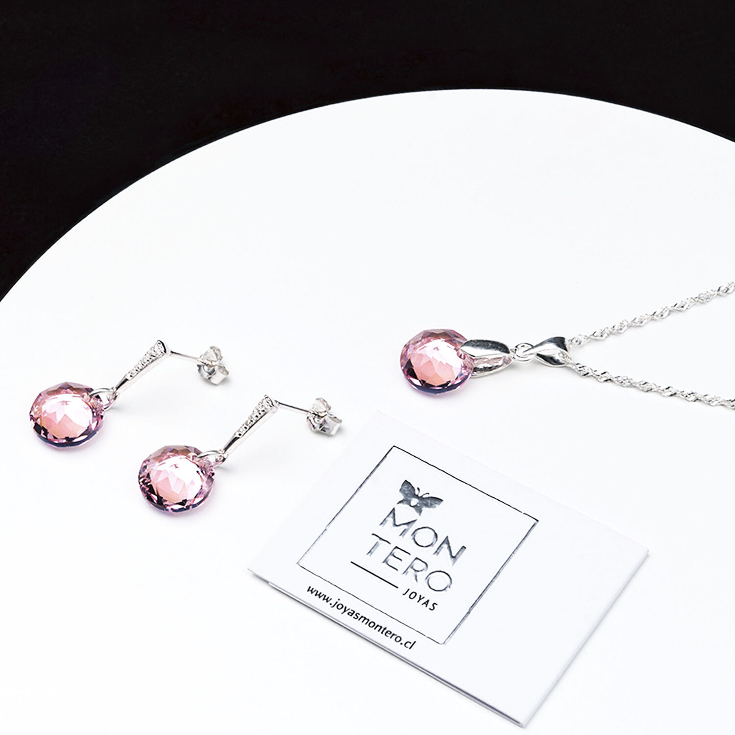 Conjunto Gracia Cristales Genuinos Light Rose image number 1.0