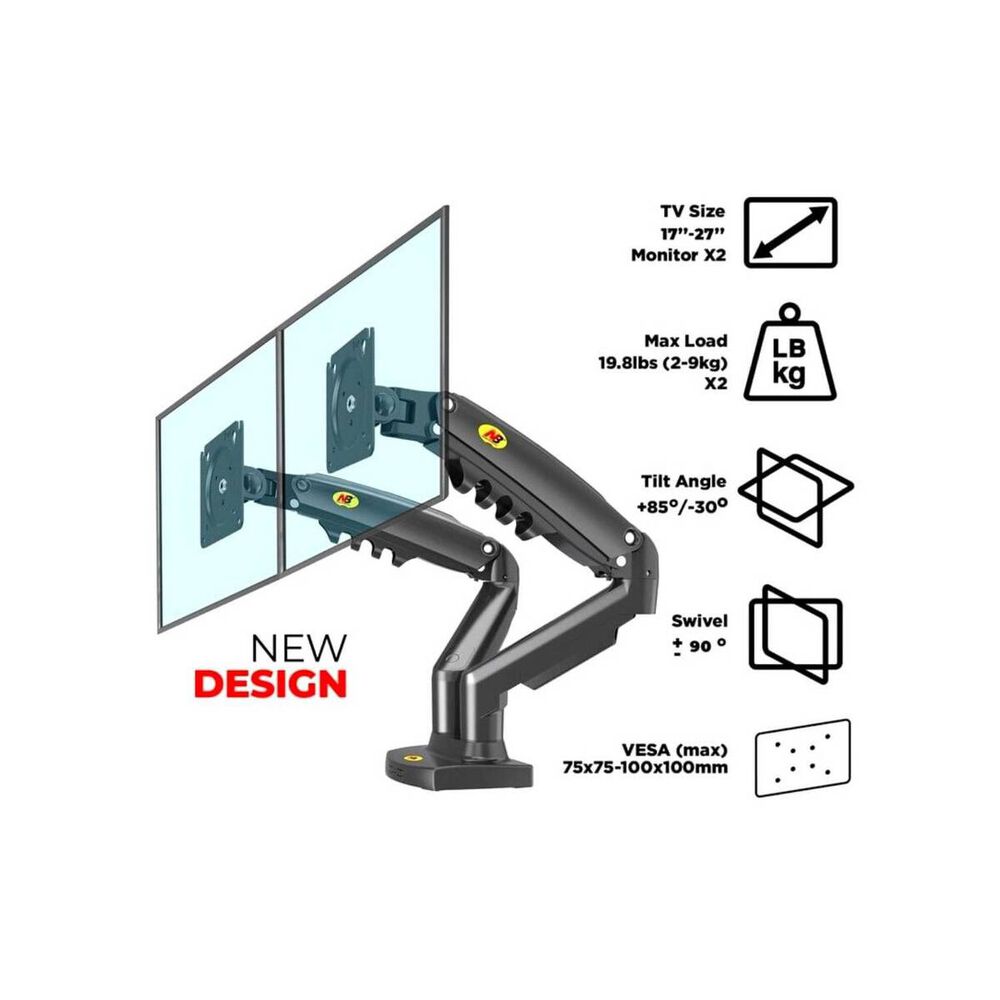 Base Escritorio Soporte Televisor Monitor 17 -27 2-9kg F160 image number 1.0