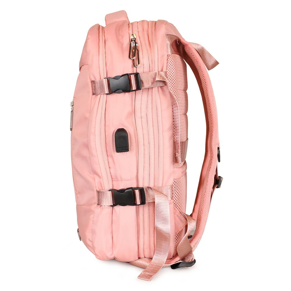 Mochila De Viaje Viral Rosada Con Usb Swiss Bag image number 3.0