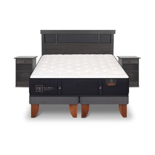 Cama Europea Cic Premium / 2 Plazas / Base Dividida + Set De Maderas