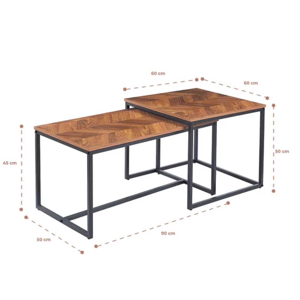 Mesa De Centro Rustic Rectangular Tipo Nido image number 5.0