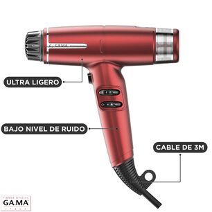 Secador Profesional Iq Lite 110 Mil Rpm 1500w Dual Filter Color Rojo Gama