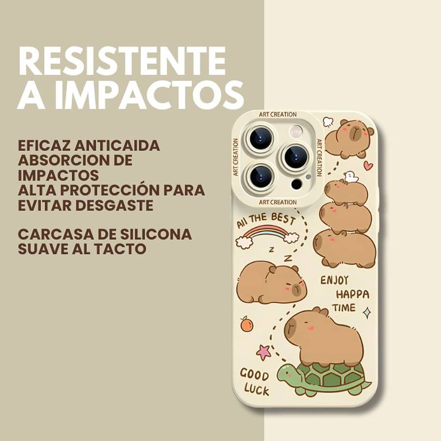 Carcasa Funda Silicona Iphone 15 Pro Max Capibara Antigolpes image number 2.0