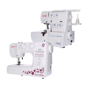Combo Janome Máquina de Coser 311 + Máquina Overlock 8002D
