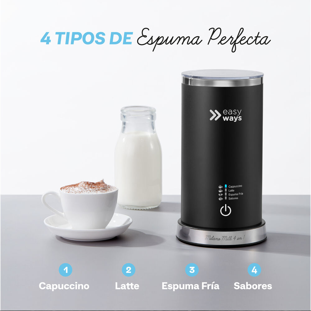 Cafetera Milano Coffee Gris + Espumador Leche Easyways image number 4.0