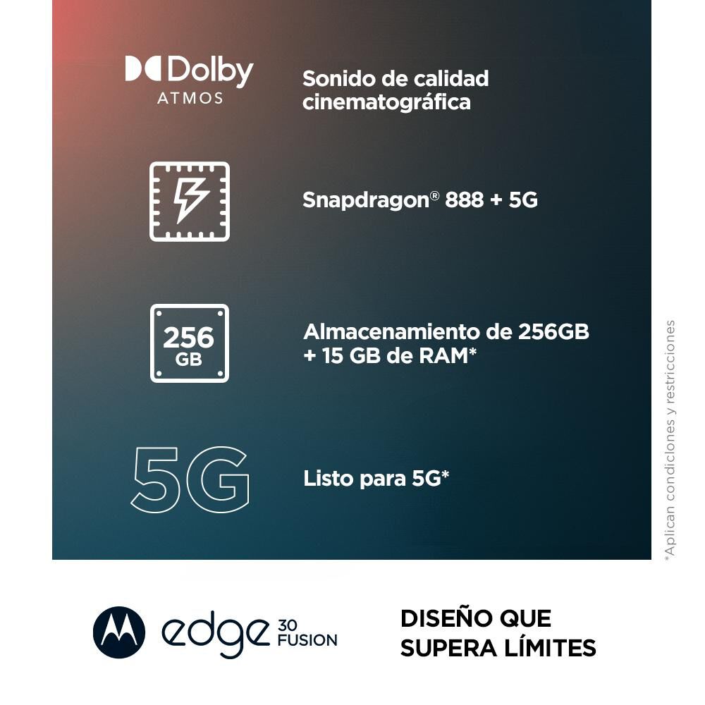 Smartphone Motorola Moto Edge 30 Fusion / 5G / 256 GB / Liberado
