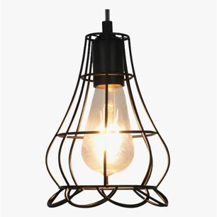 Lampara Jaula De Hierro Colgante + Ampolleta Led Vintage