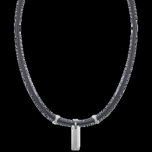 Cadena De Hombre Cat J005n10112 Plateado-negro