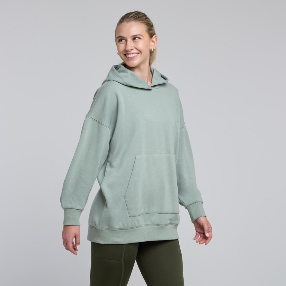 Polerón Deportivo Liso Slim Cuello Alto Con Capucha Mujer Wetland image number 2.0