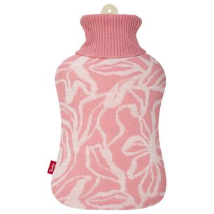 Guatero Thermicachile 2 Lt Tejido Rosado Hojas Lineas Blancas