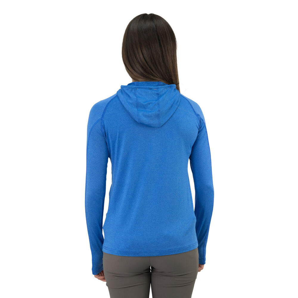 Polera Dry Fit Hw Spx C/ Gorro Manga Larga Mujer Elec Blue image number 3.0