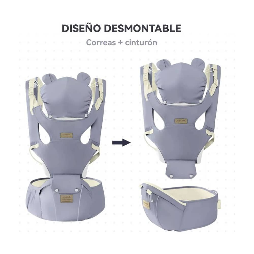 Mochila Portabeb&eacute;s Ergon&oacute;mica 3 En 1 Con Capucha Sill&iacute;n image number 2.0