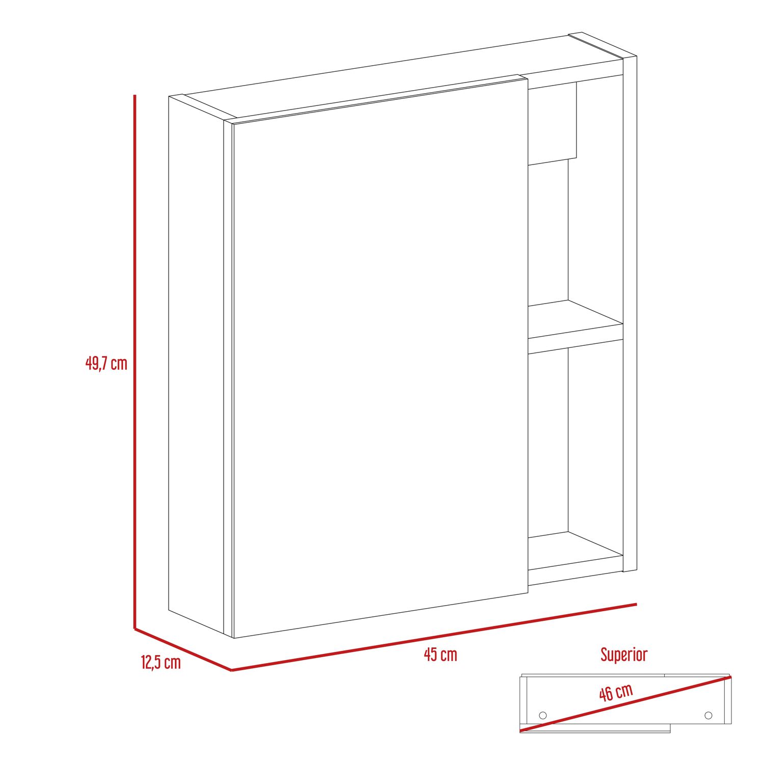 Mueble Botiquin 49.7x45x12.5 Cm Caf&eacute; Claro image number 6.0