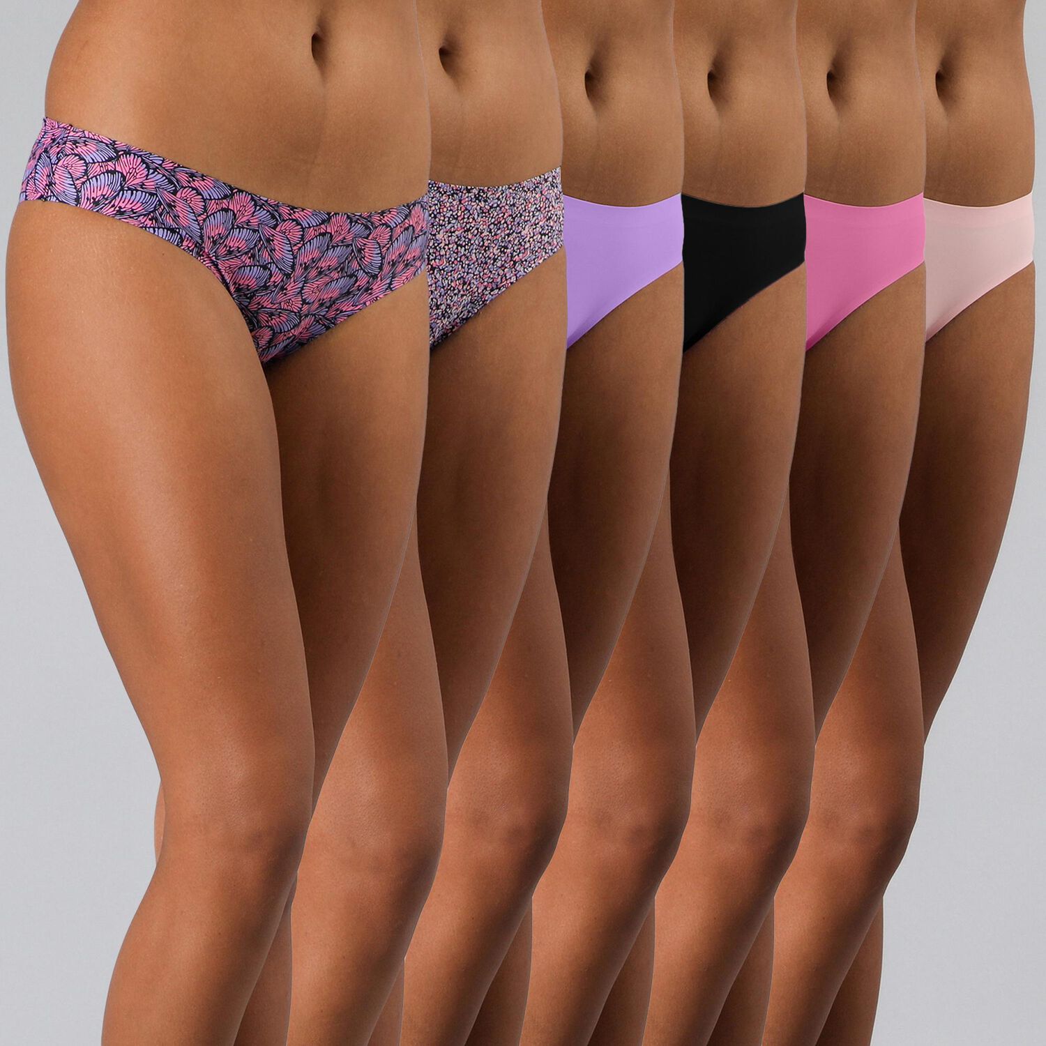 Pack X6 Bikini Bonded Microfibra Flores Mujer 25566-196 image number 0.0