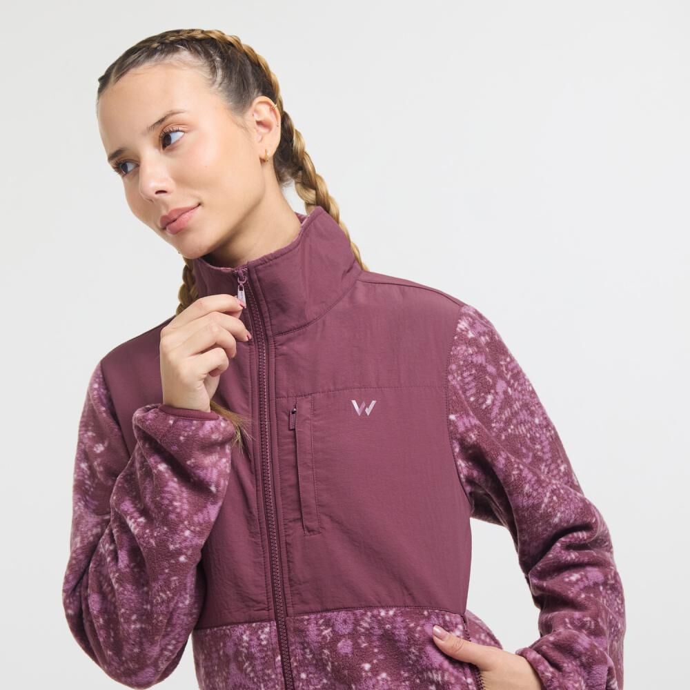 Polerón Deportivo Bloque Color Regular Cuello Alto Mujer Wetland image number 4.0